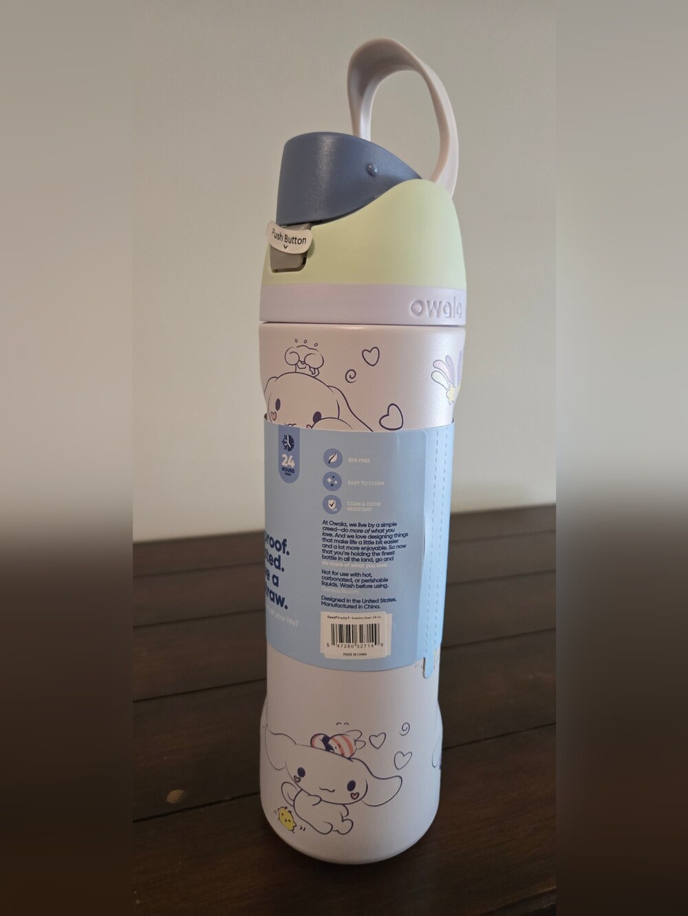pastel multi-color kids water bottle with handle